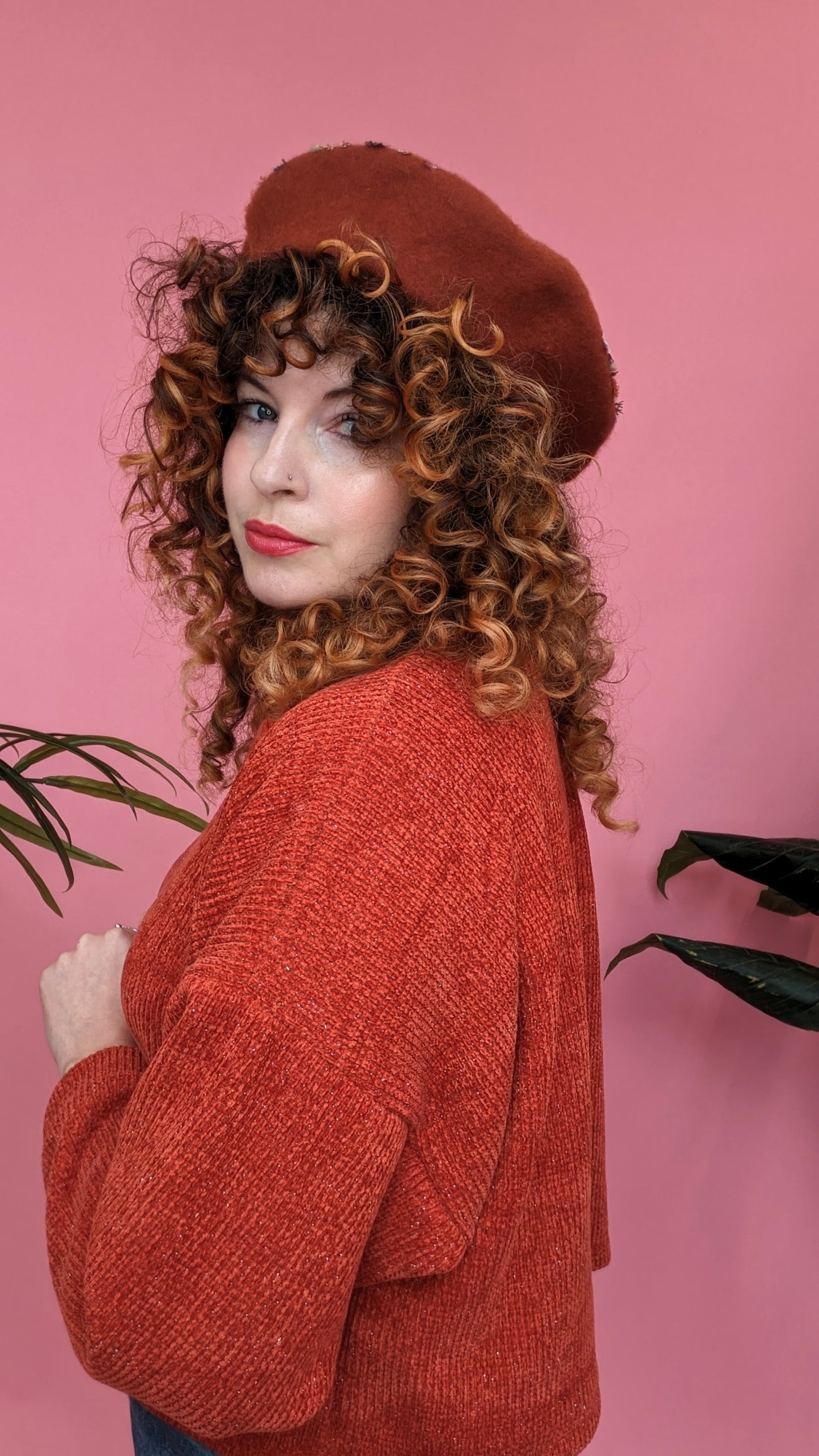 Embellished Beret in Chocolate