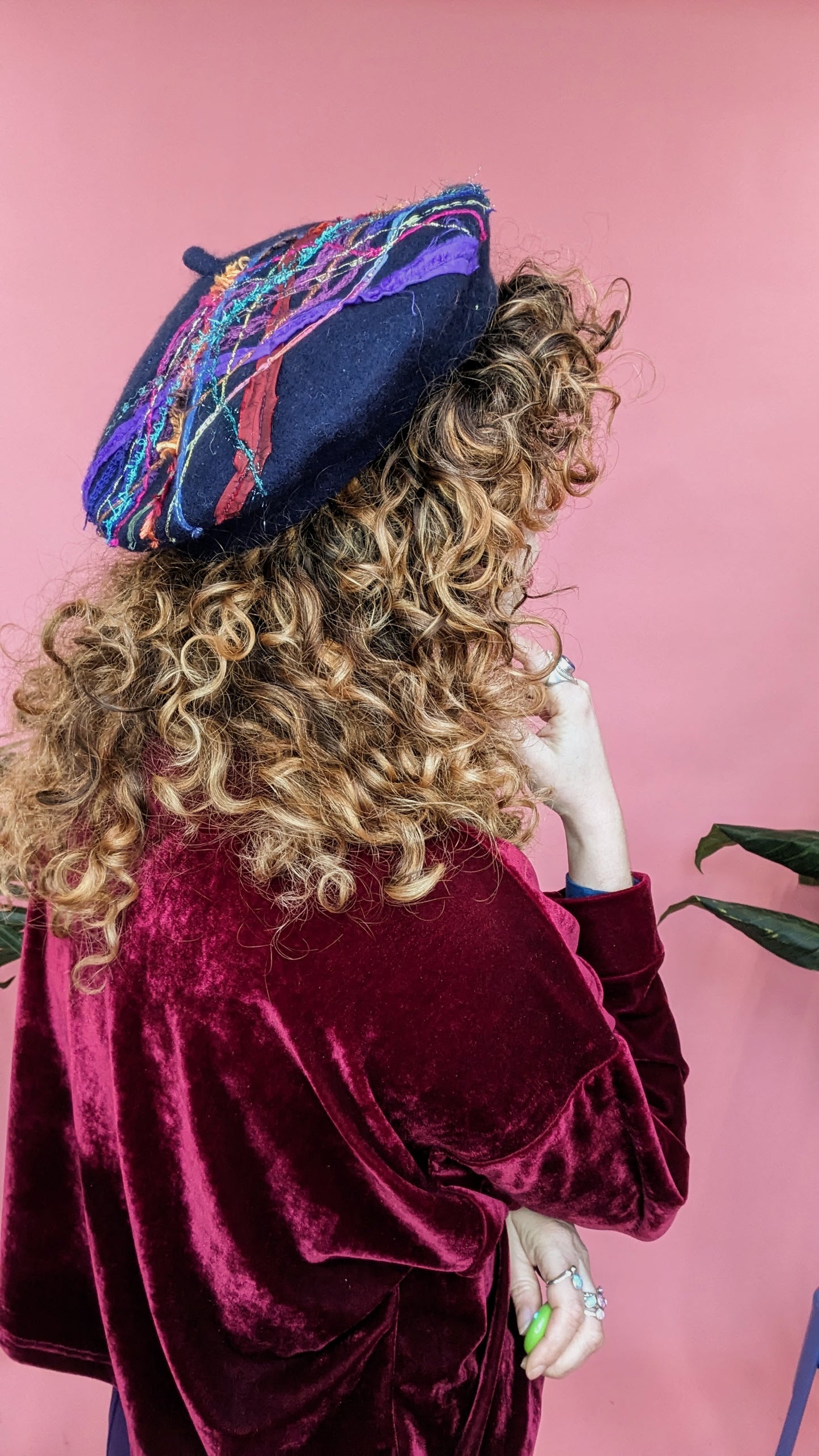 Embellished Beret in Navy