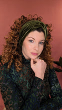 Load image into Gallery viewer, Velvet Headband in Dark Olive