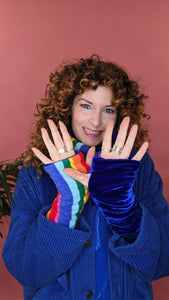 Reversible Hand Warmers in Rainbow Stripe