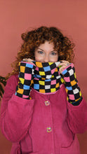 Load image into Gallery viewer, Reversible Hand Warmers in Liquorice Allsorts Print