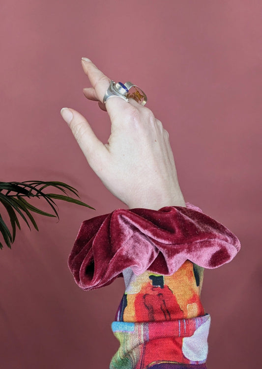 Velvet Hair Scrunchie in Dusty Rose