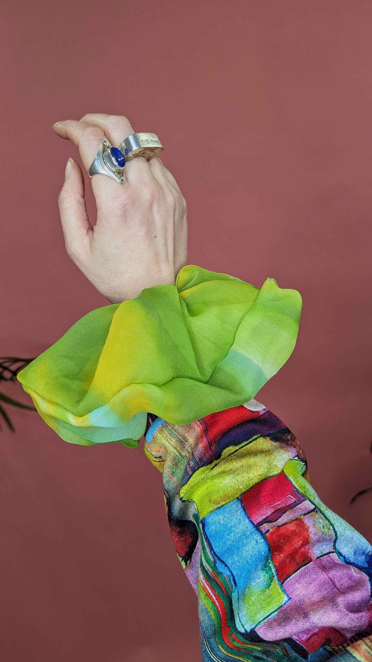 Green Ombre  Hair Scrunchie