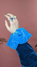 Load image into Gallery viewer, Hair Scrunchie in Turquoise Velvet