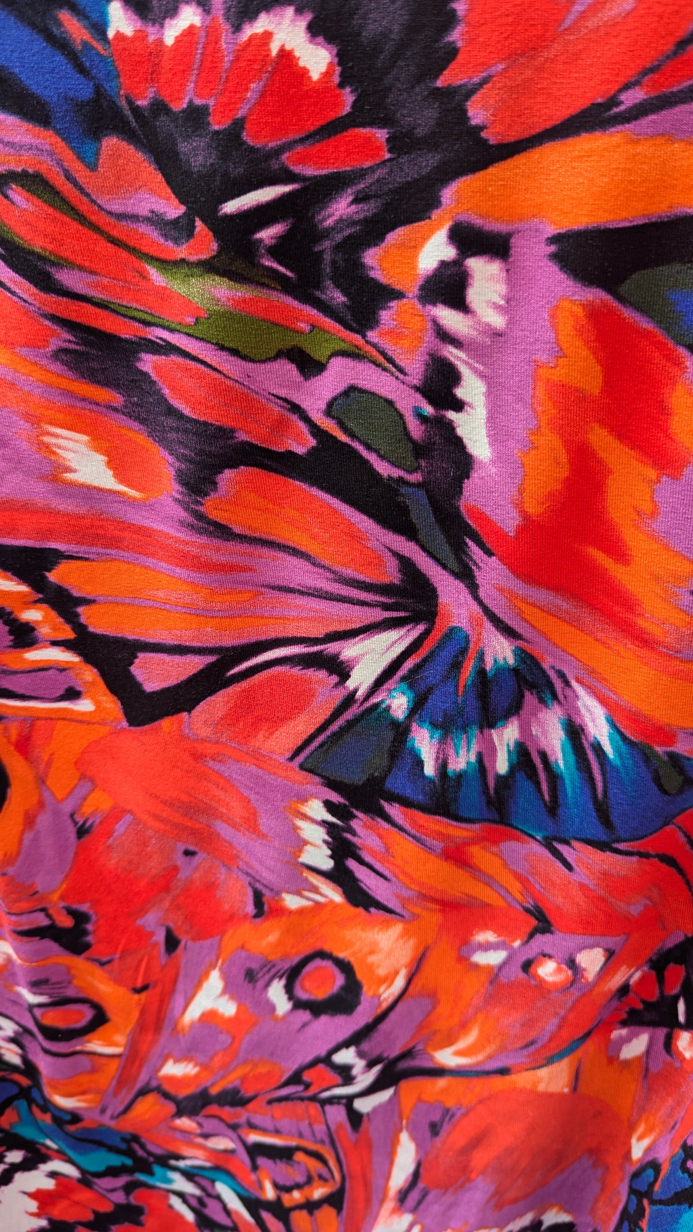 3/4 Sleeve Top in Green Abstract Garden - Megan Crook