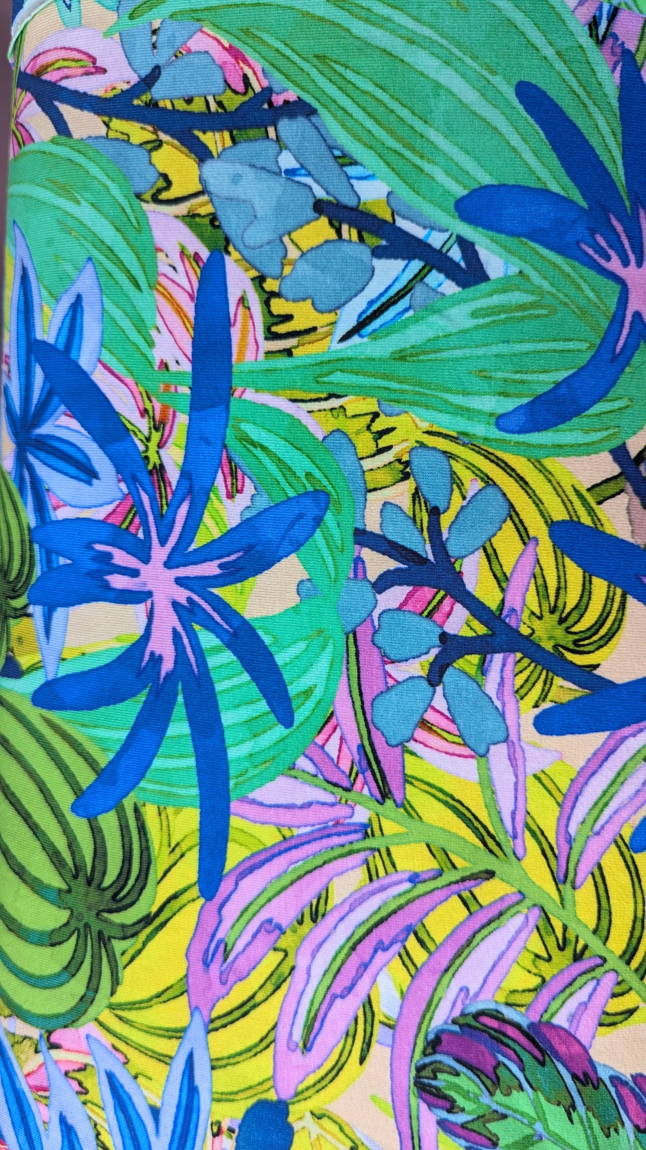 3/4 Sleeve Top in Green Abstract Garden - Megan Crook