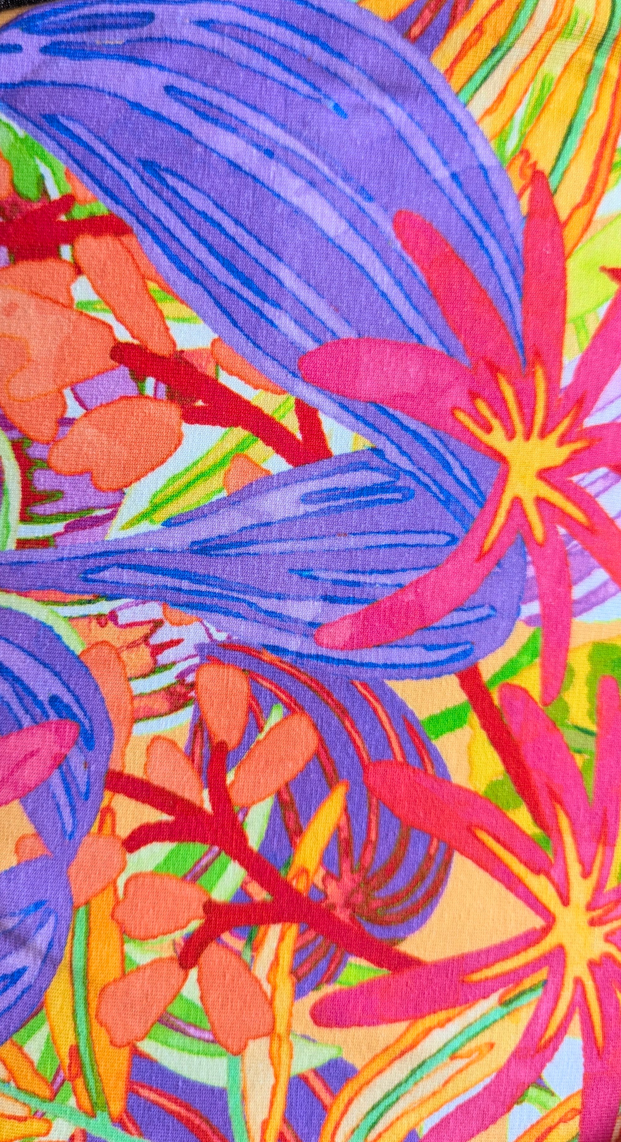 3/4 Sleeve Top in Green Abstract Garden - Megan Crook