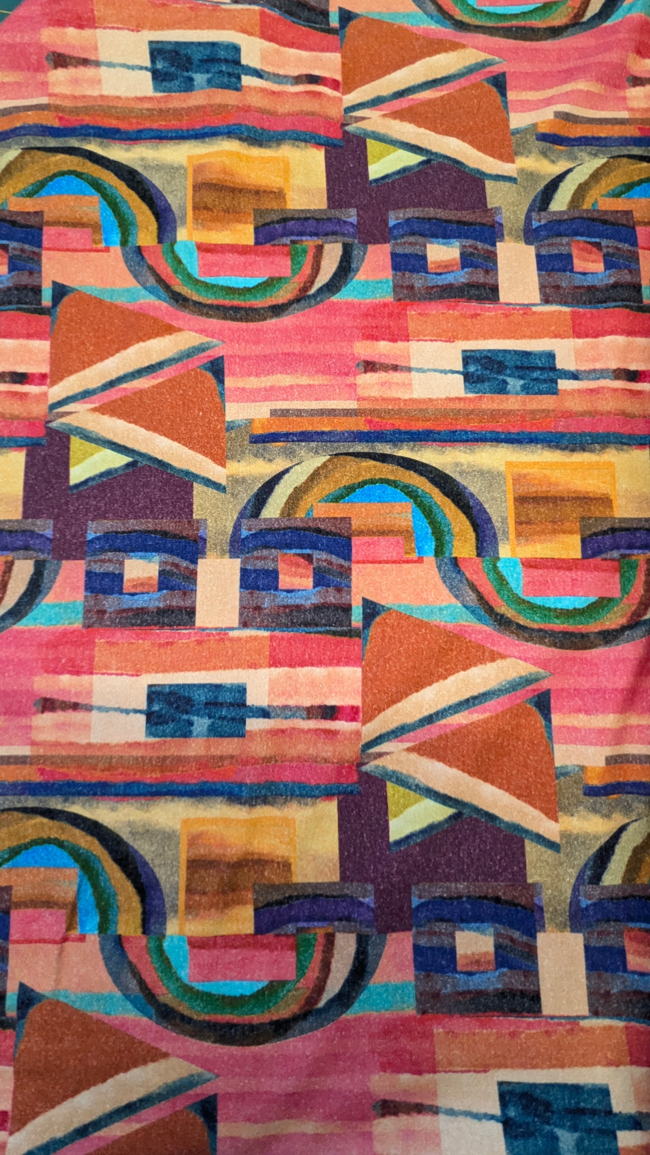 3/4 Sleeve Top in Peach Retro Block - Megan Crook