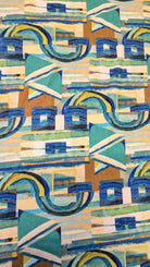 3/4 Sleeve Top in Green Retro Block - Megan Crook