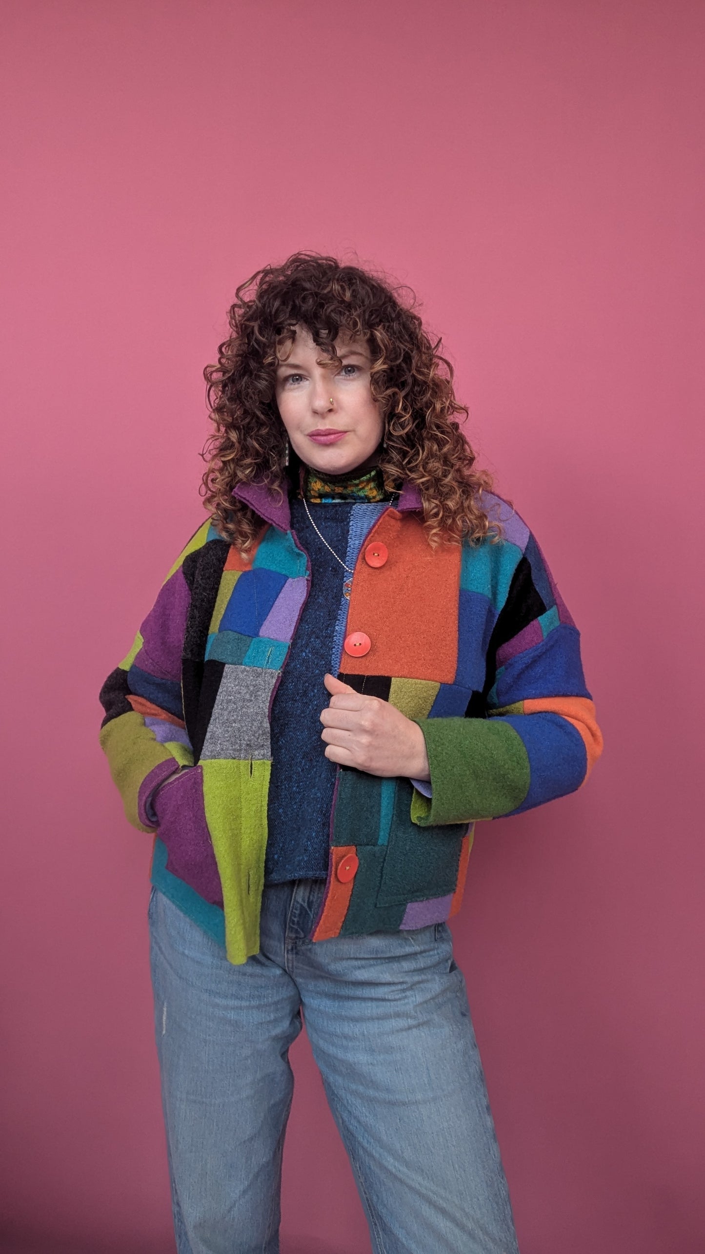 Patchwork Boiled Wool Chore Jacket
