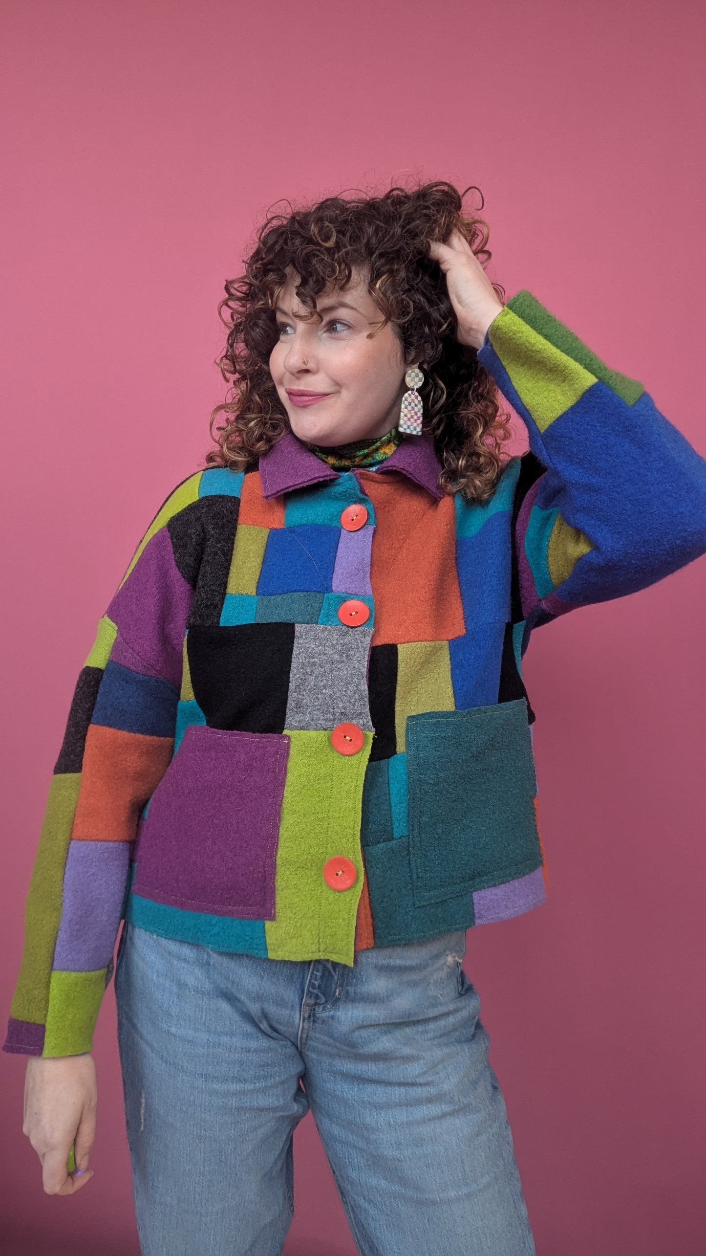 Patchwork Boiled Wool Chore Jacket