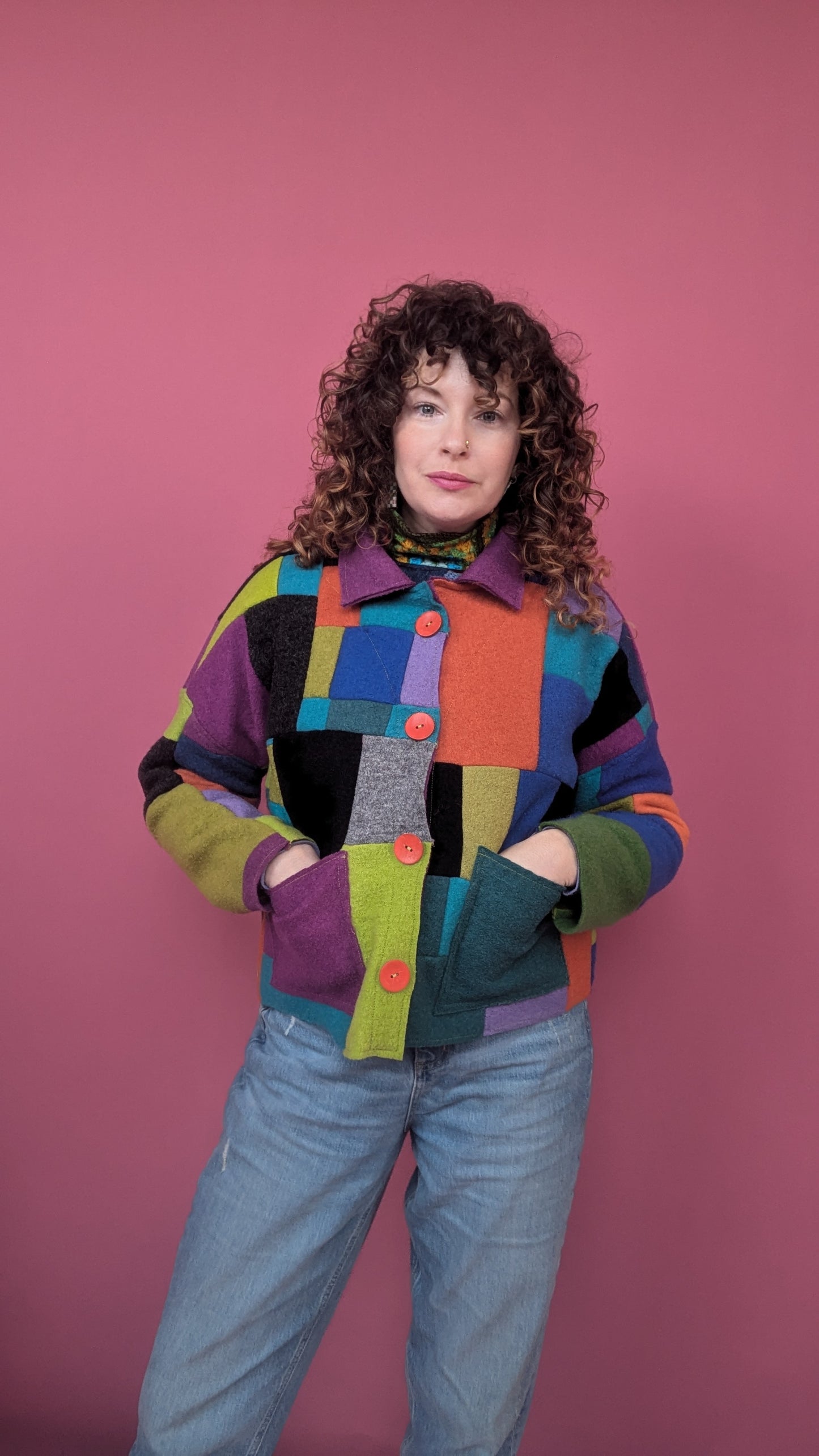 Patchwork Boiled Wool Chore Jacket