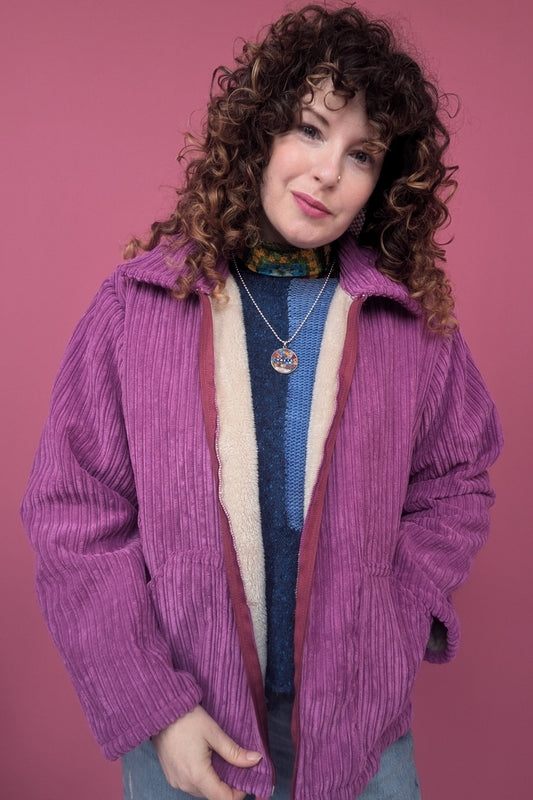 * Box Jacket in Fur Lined Cosy Corduroy - Sample