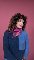 Embellished Wool & Velvet Neck Wrap in Berry Pink - Megan Crook
