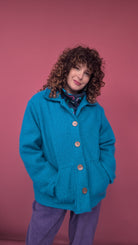 Boucle Box Jacket in Electric Blue - Megan Crook