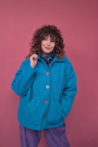 Boucle Box Jacket in Electric Blue - Megan Crook