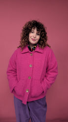 Boucle Box Jacket in Magenta - Megan Crook