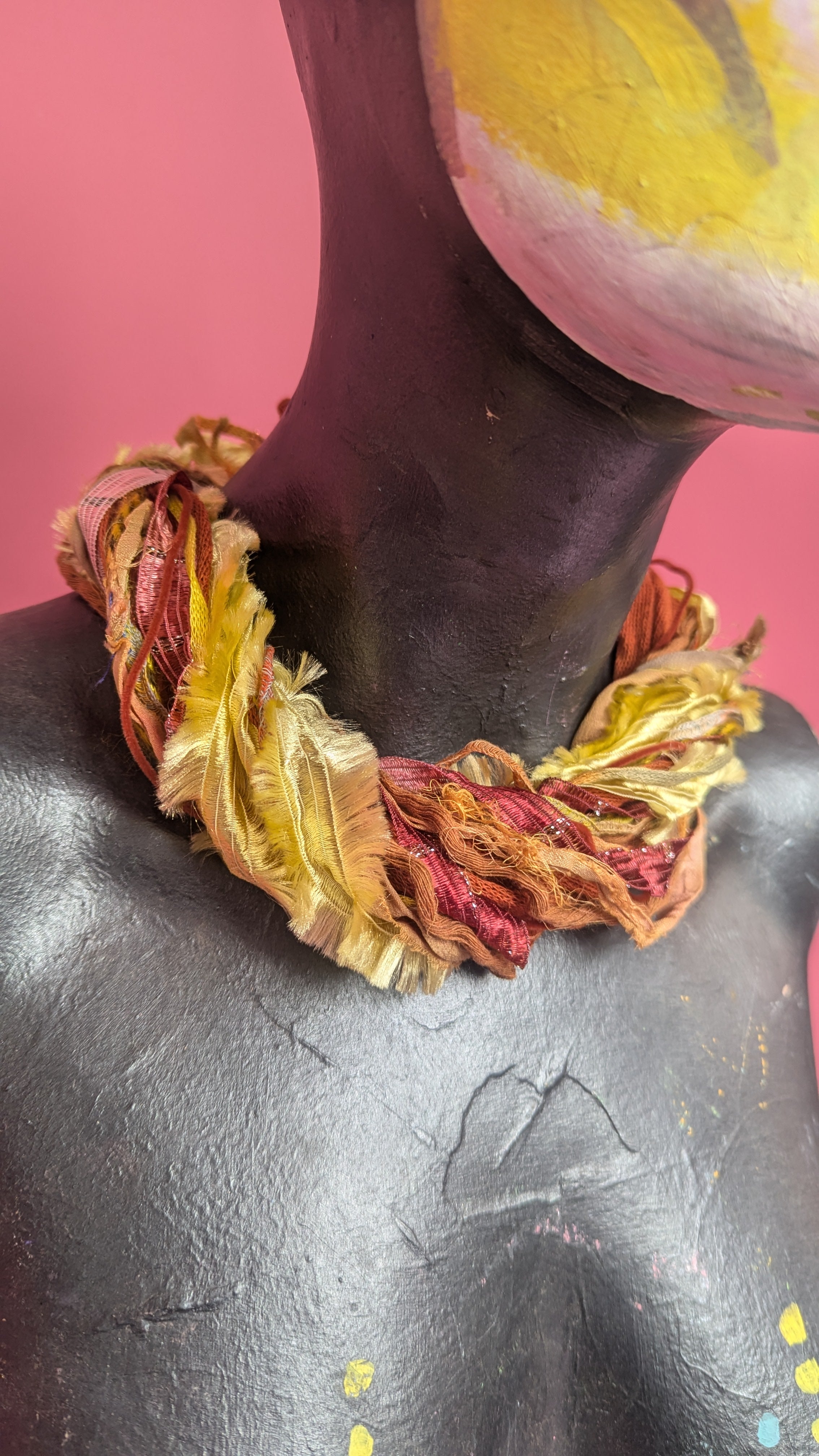 Silk Yarn Necklace in Amber Desert - Megan Crook