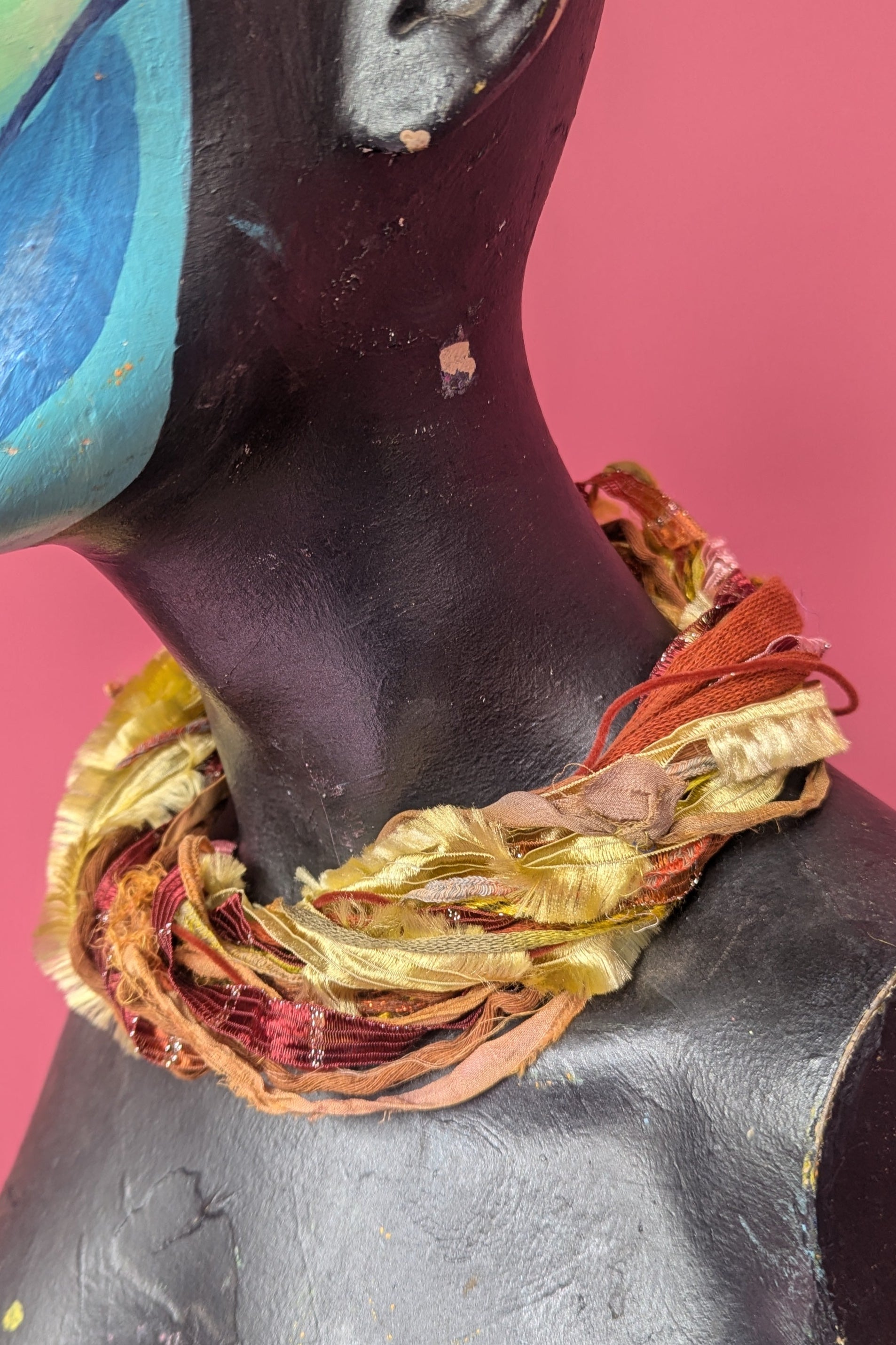 Silk Yarn Necklace in Amber Desert - Megan Crook