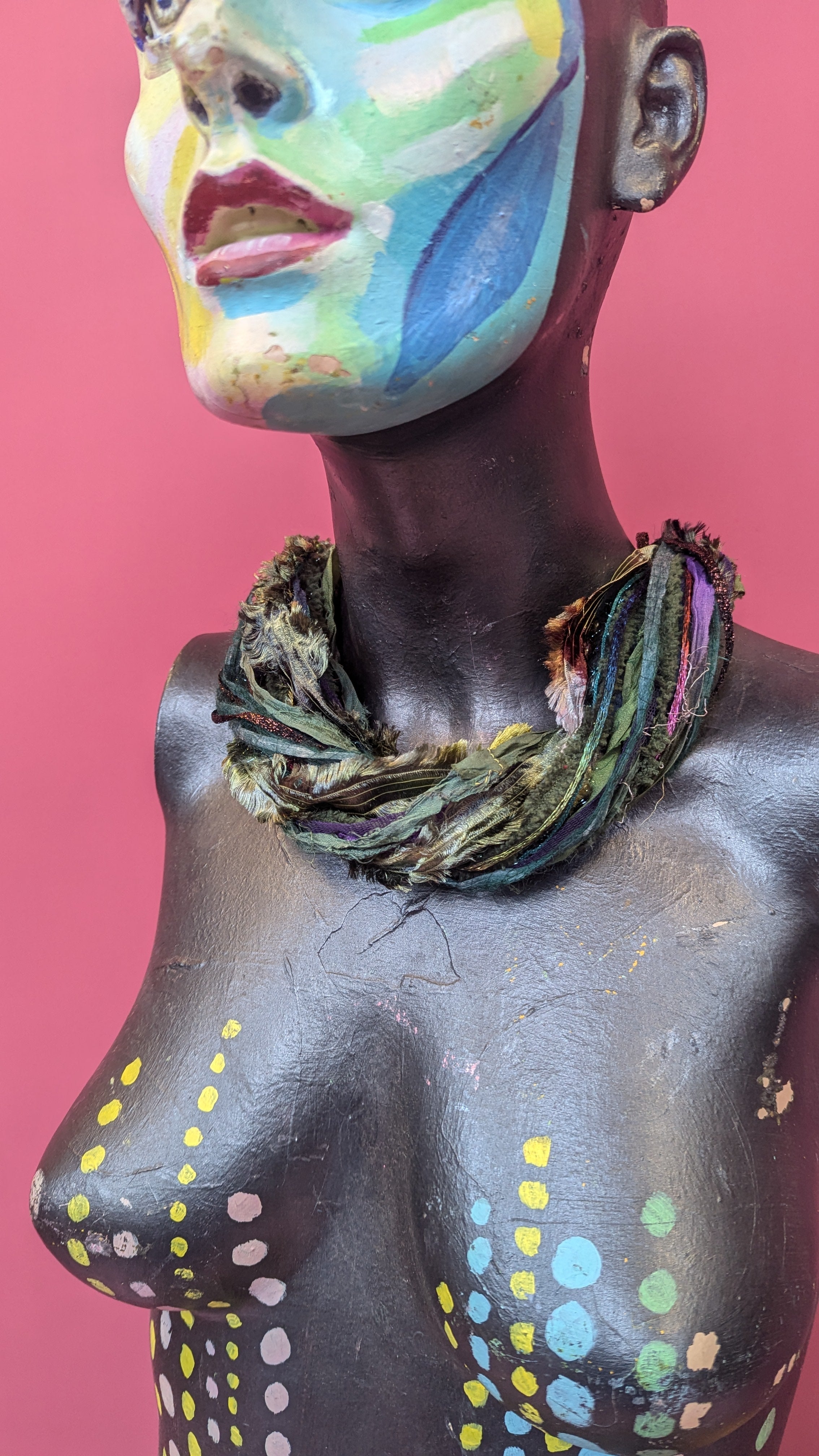 Silk Yarn Necklace in Enchanted Forest - Megan Crook