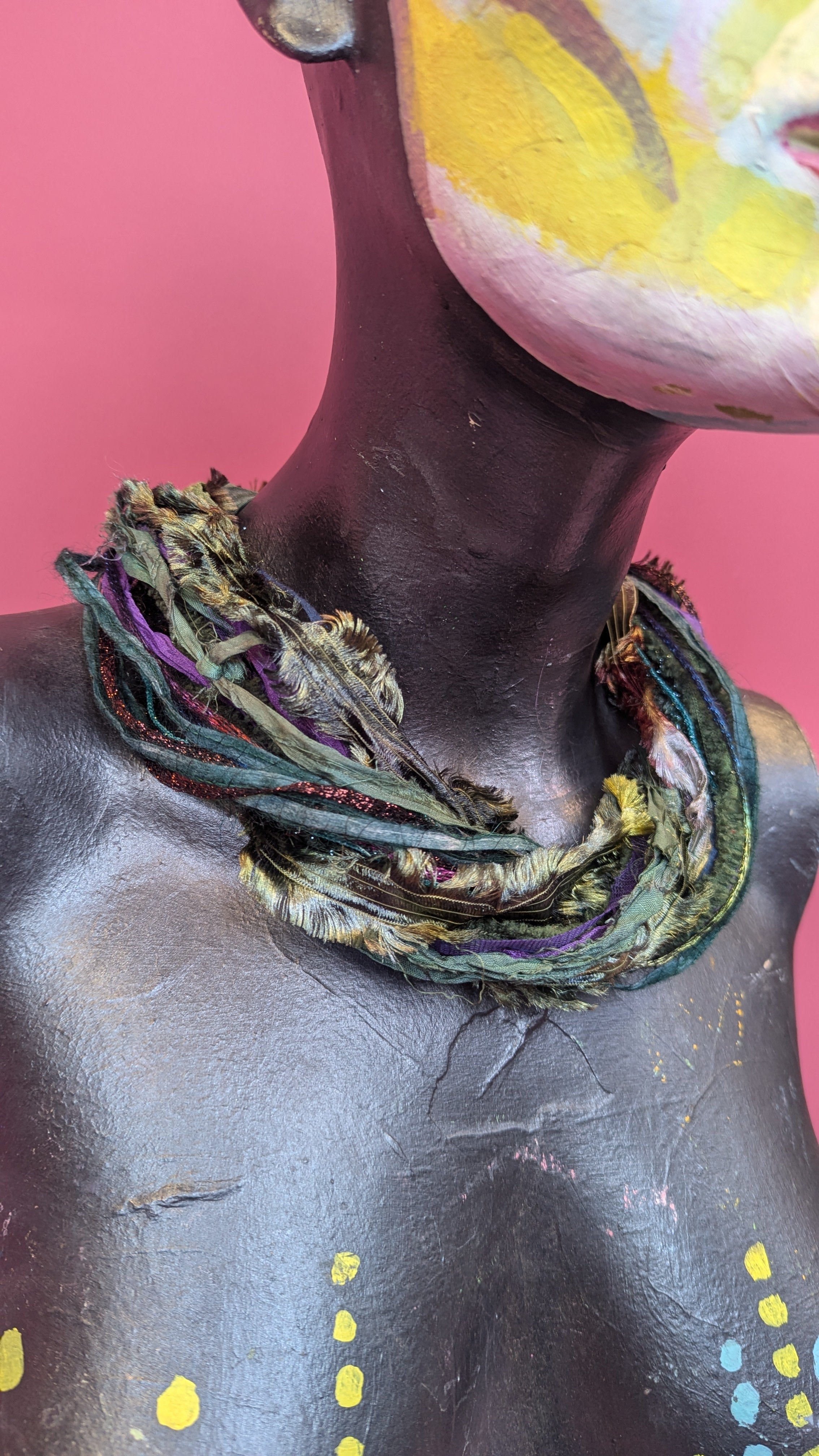 Silk Yarn Necklace in Enchanted Forest - Megan Crook