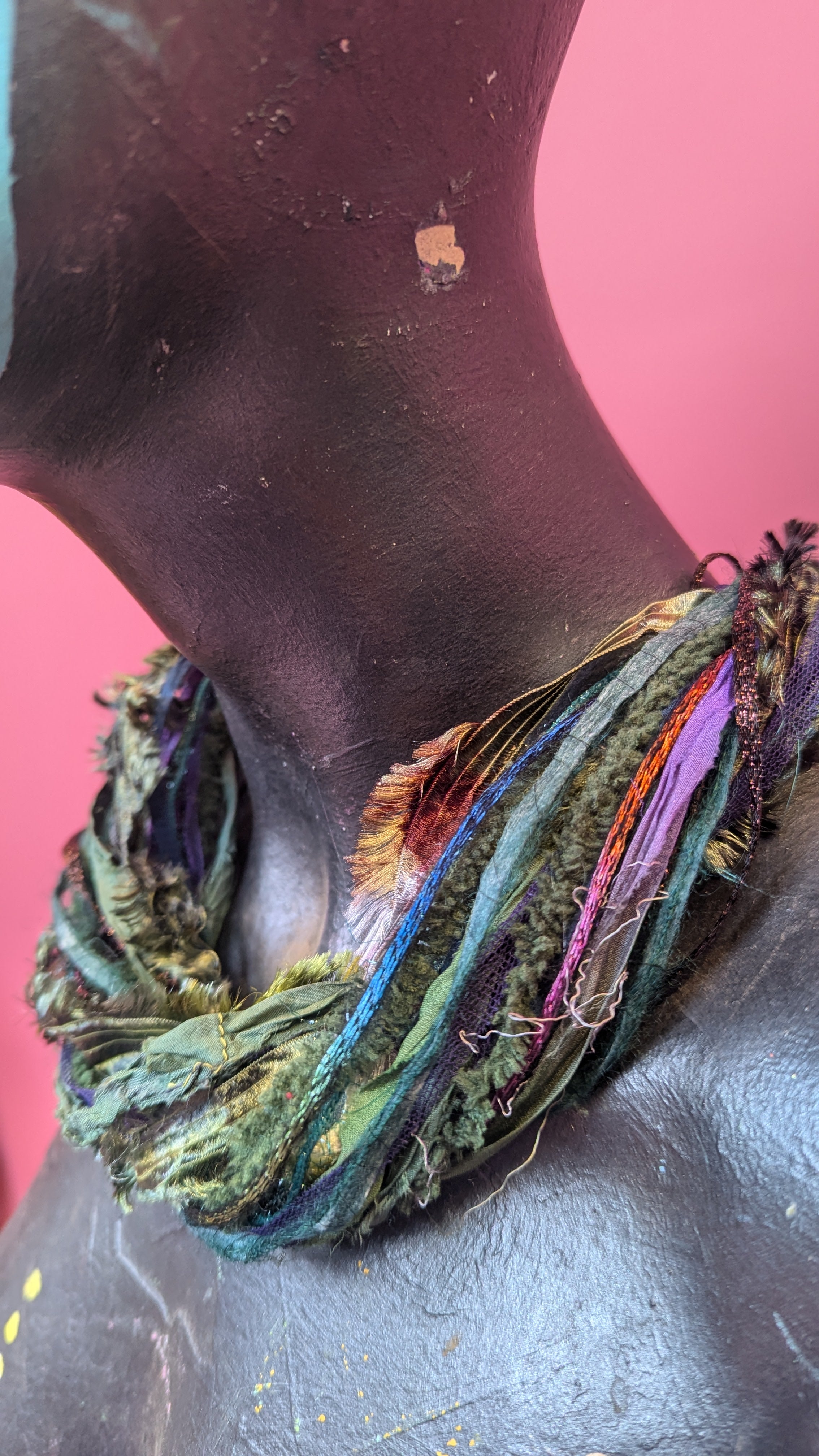 Silk Yarn Necklace in Enchanted Forest - Megan Crook