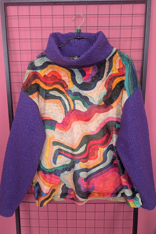 * Rainbow Tapestry Boucle Pullover