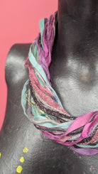 Silk Yarn Necklace in Sunset Shimmer - Megan Crook
