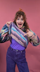 Funnel Neck Pullover in Ink Clouds - Megan Crook