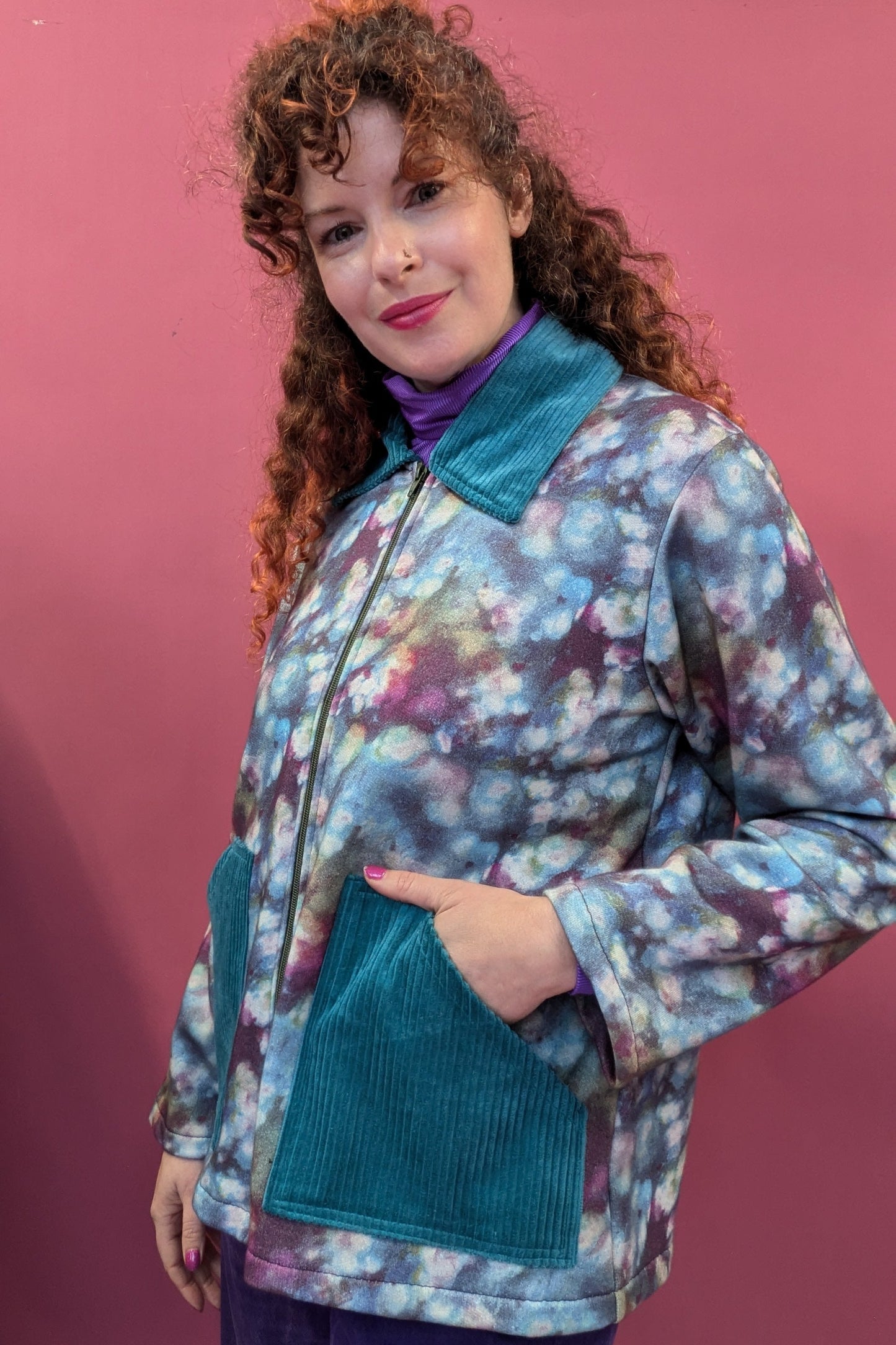Liberty Cord Clash Box Jacket in Watercolour