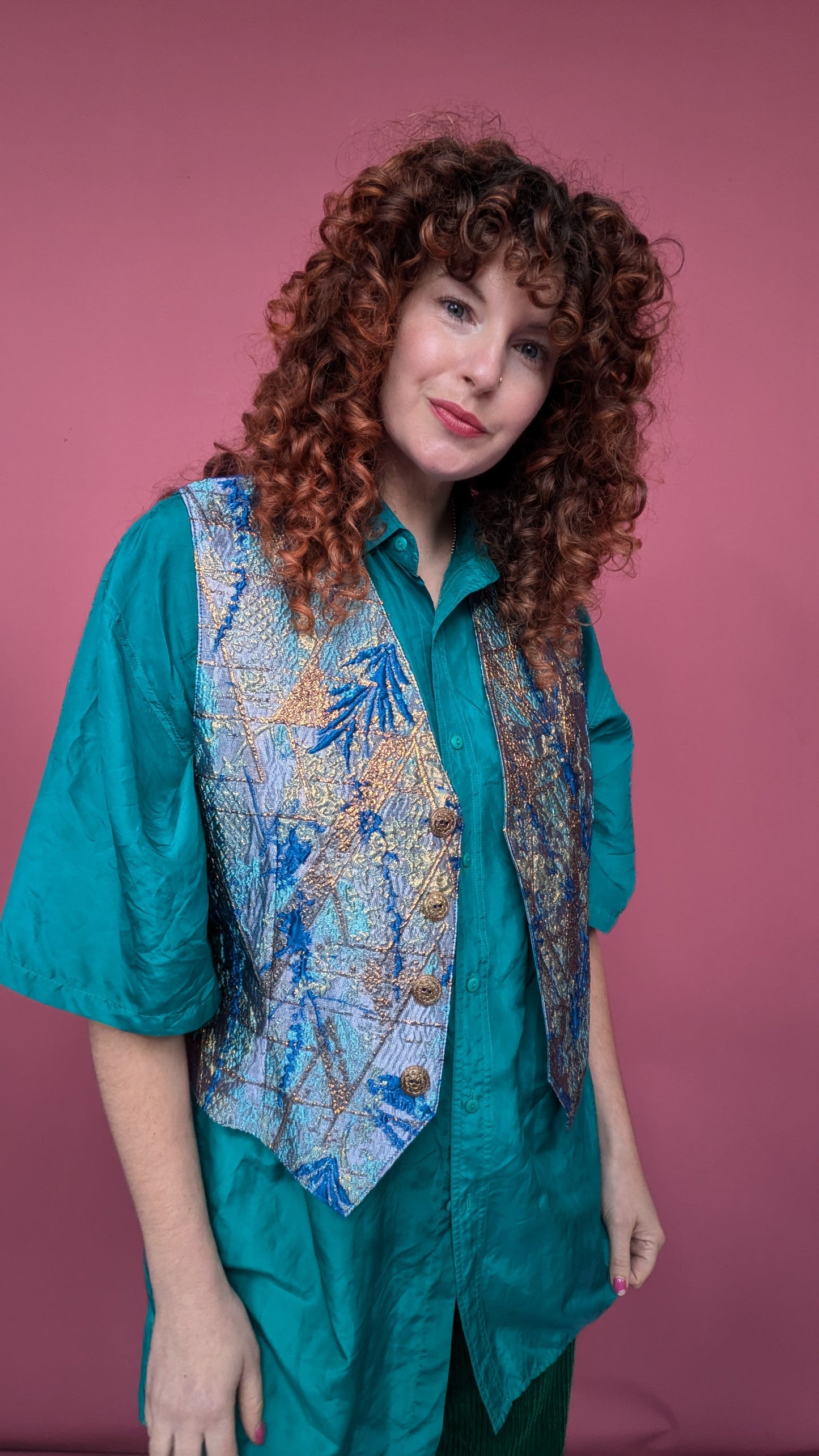 Lined Waistcoat in Ocean Breeze