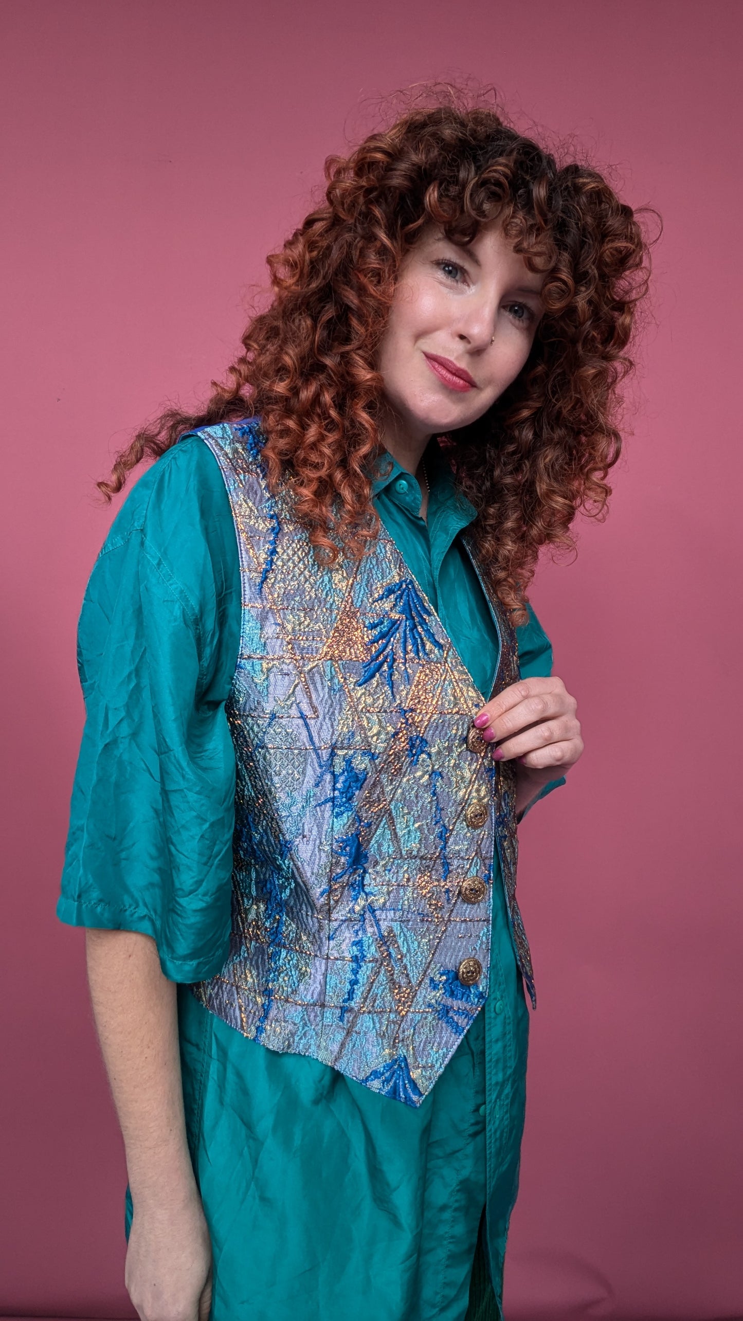 Lined Waistcoat in Ocean Breeze