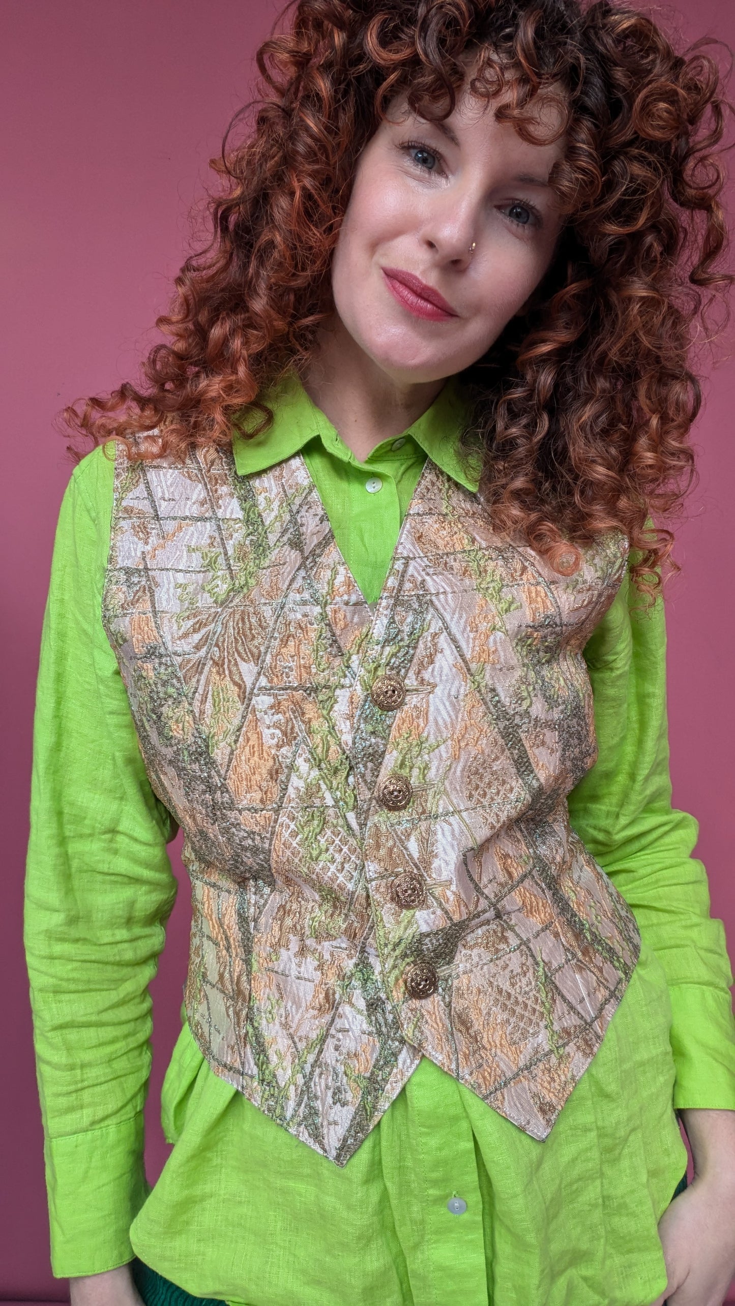Lined Waistcoat in Lichen