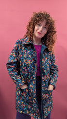 Sample - Rain Coat in Teal Floral Paisley - Megan Crook