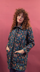 Sample - Rain Coat in Teal Floral Paisley - Megan Crook