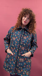 Sample - Rain Coat in Teal Floral Paisley - Megan Crook
