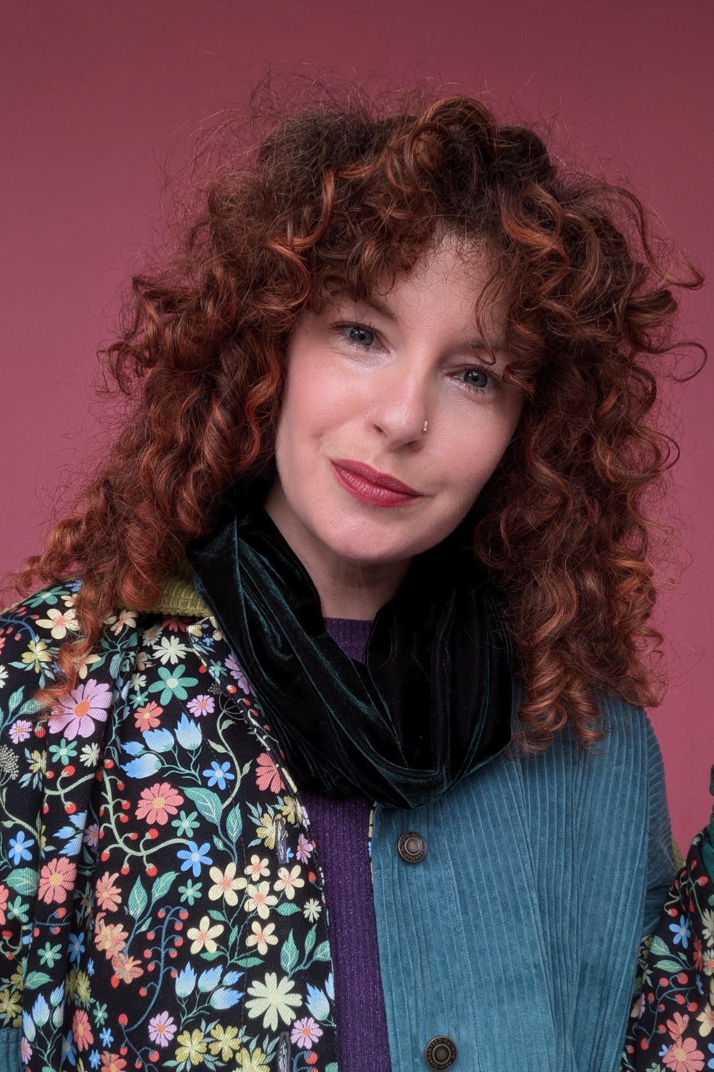 Velvet Cowl in Bottle Green