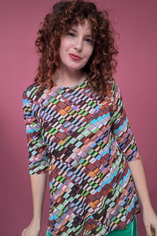 Swing Tunic in Watercolour Mosaic