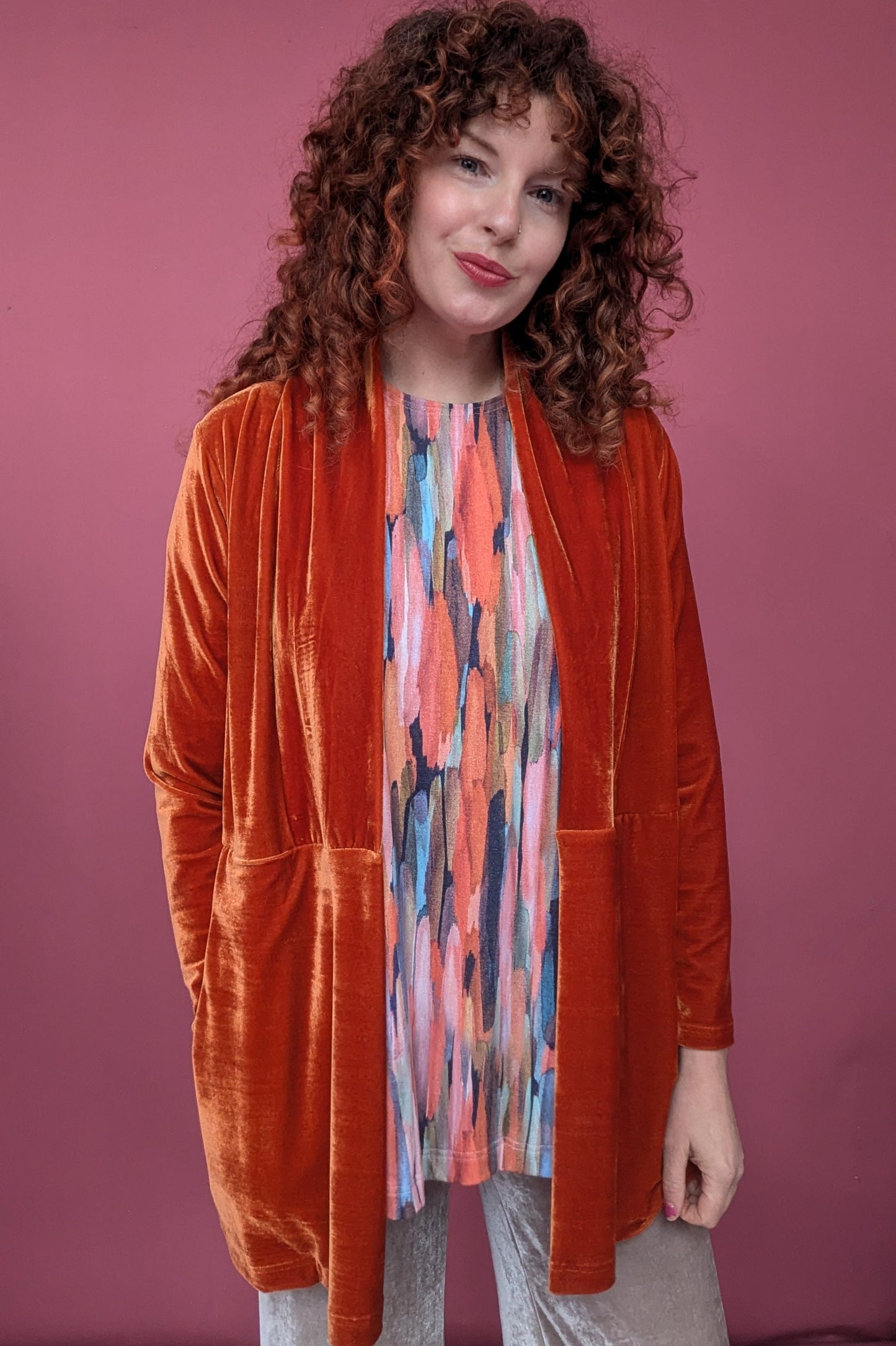 Velvet Jacket in Burnt Orange