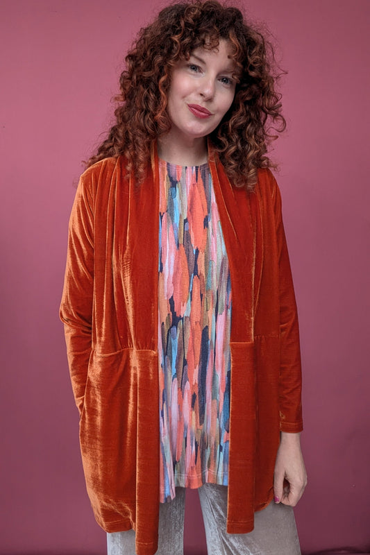 Velvet Jacket in Burnt Orange