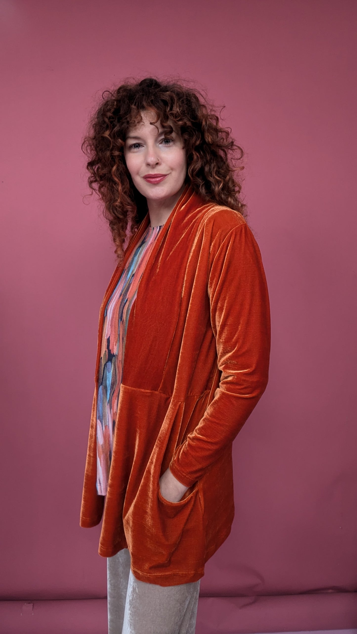 Velvet Jacket in Burnt Orange