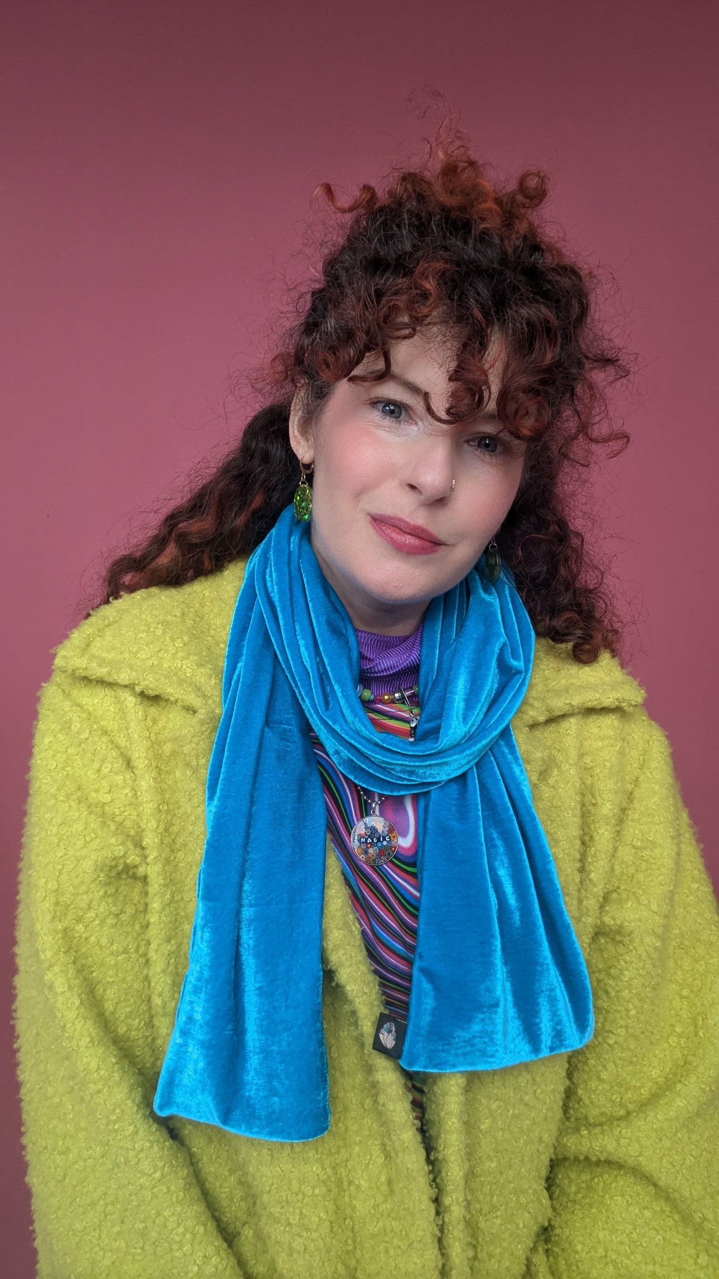 Velvet Scarf in Turquoise