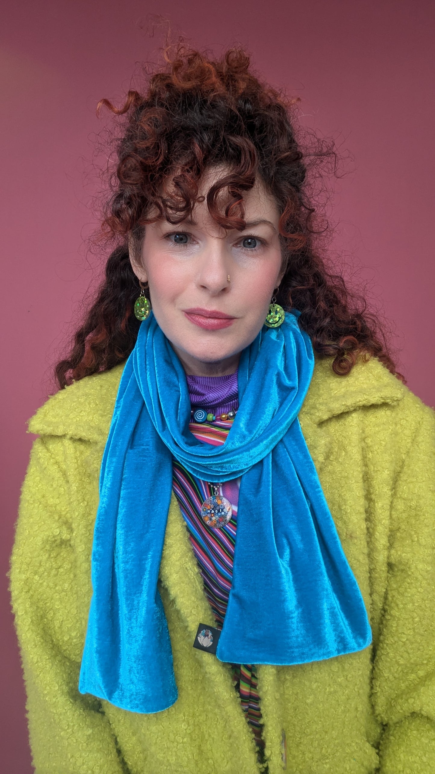 Velvet Scarf in Turquoise