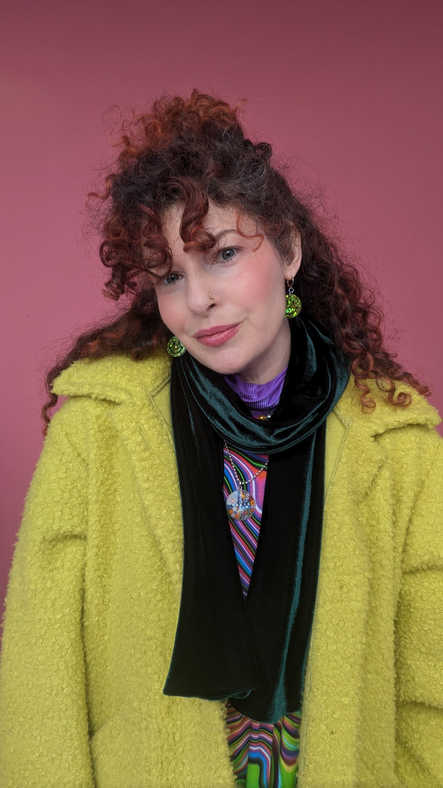 Plain Velvet Scarf in Bottle Green