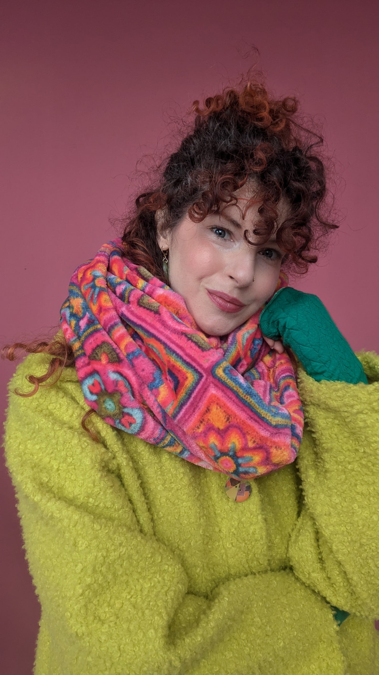 Infinity Scarf in Pink Crochet Cuddle Fleece