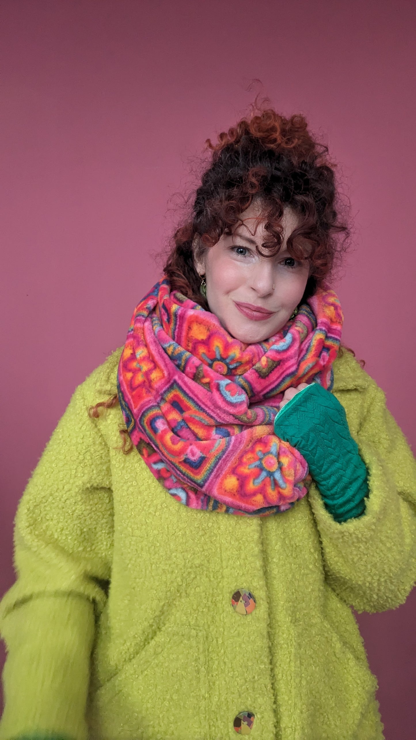 Infinity Scarf in Pink Crochet Cuddle Fleece