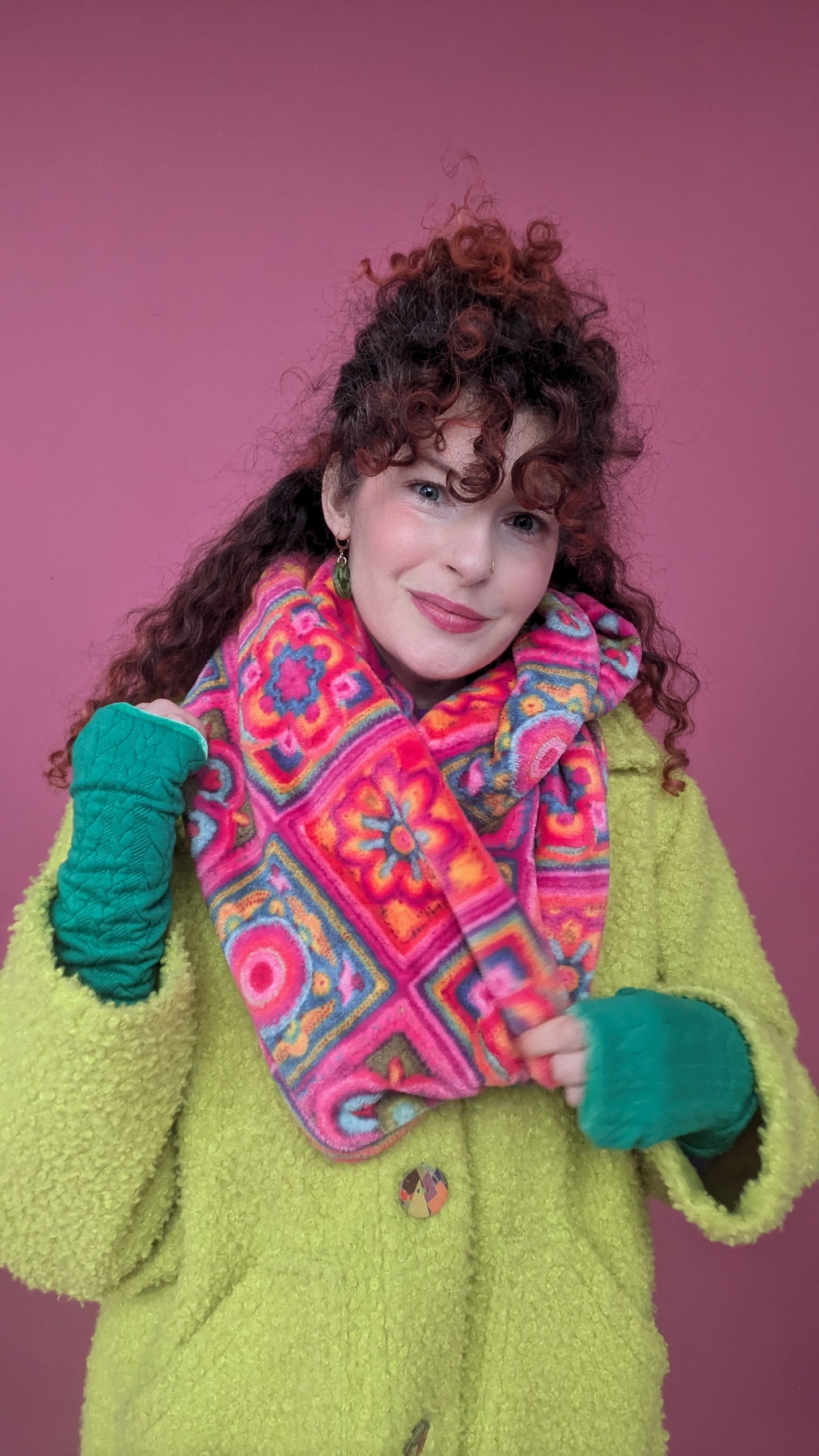 Infinity Scarf in Pink Crochet Cuddle Fleece