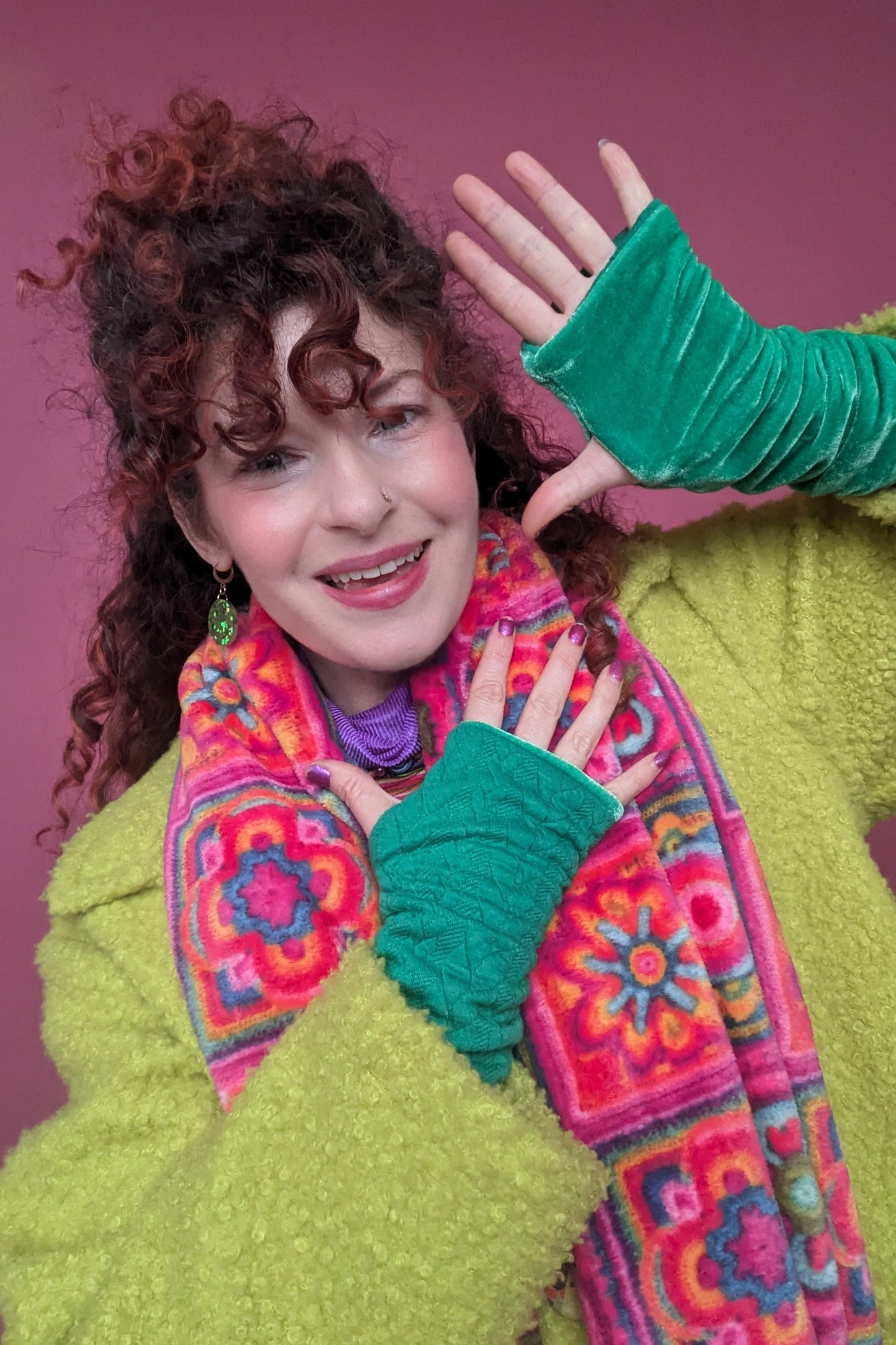 Reversible Hand Warmers in Clover Jade