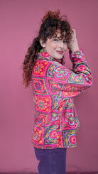 Funnel Neck Pullover in Pink Crochet Cuddle Fleece - Megan Crook