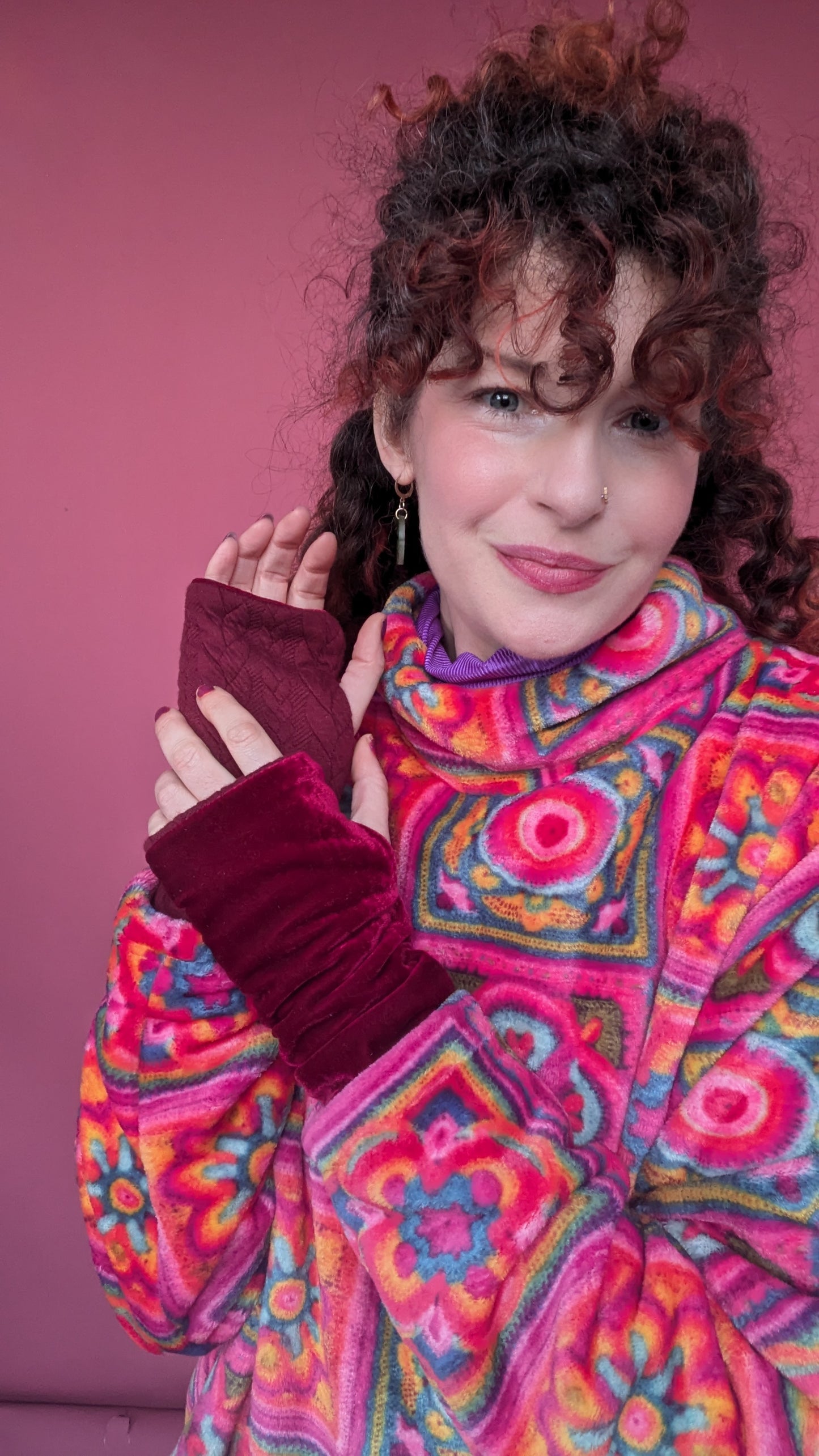 Reversible Hand Warmers in Burgundy